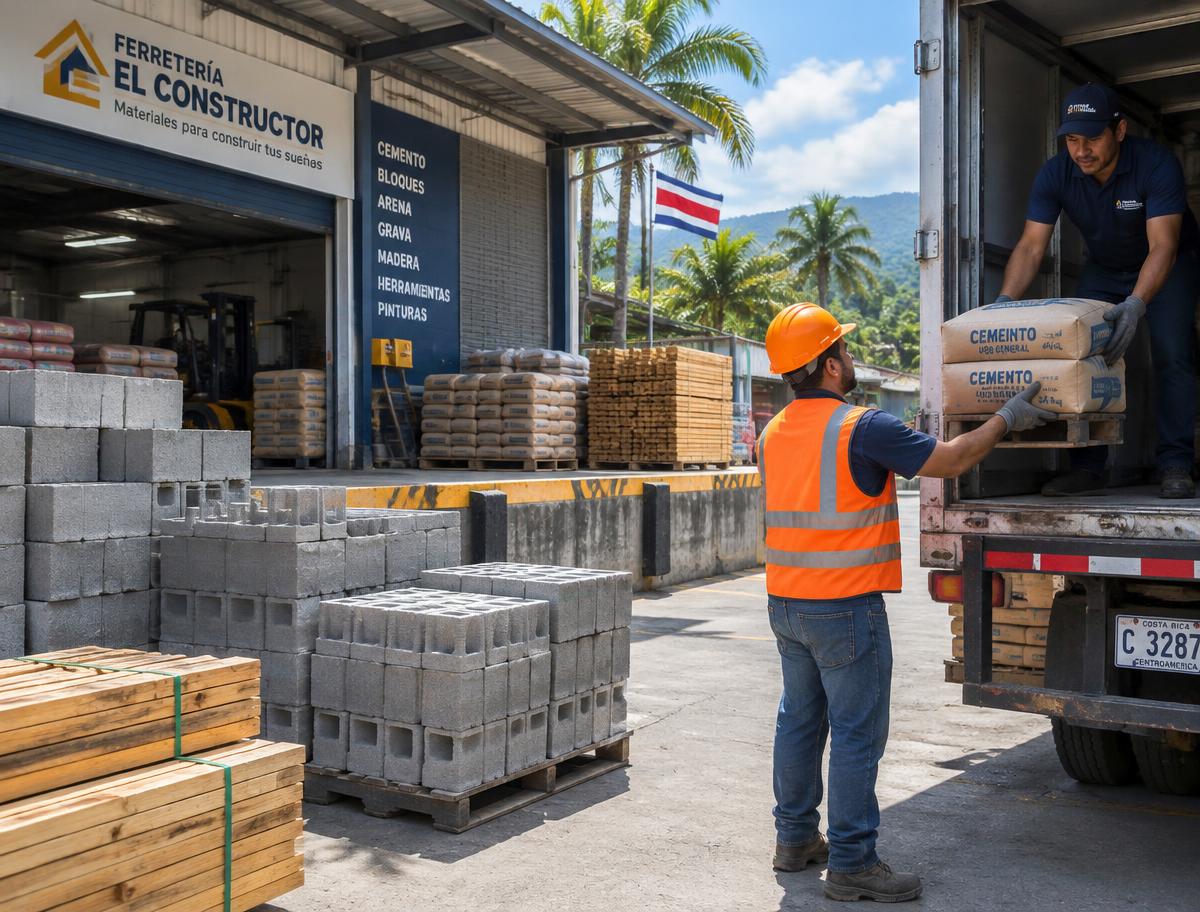 Contratista recibiendo materiales en el andén de carga